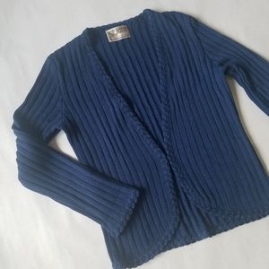 St. John Blue Ribbed Cardigan